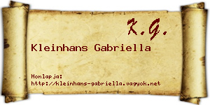 Kleinhans Gabriella névjegykártya